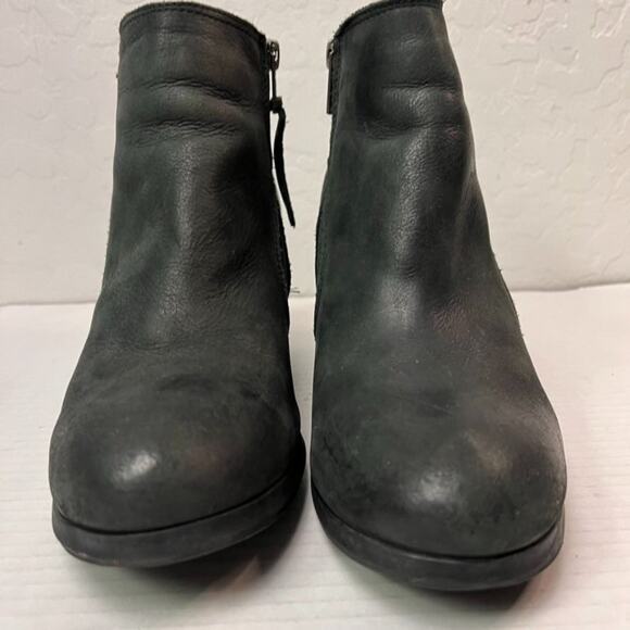 Levi's Boots Women's Size 9 Black Leather Ankle Zip Up Block Heeled Boho - Picture 4 of 12